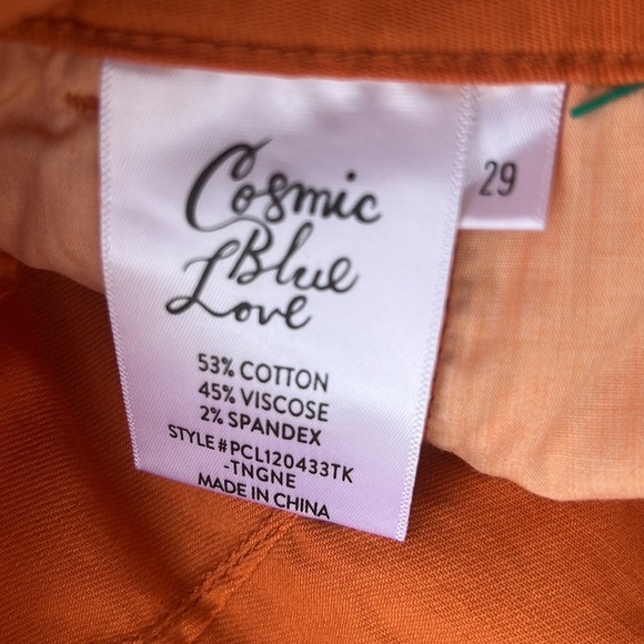 Cosmic Blue Love Stitch Fix Serena High Rise Orange Shorts Women's Size 29 NWT - Picture 6 of 8